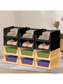Kuber Industries - Multi-Color Plastic Storage Wardrobe Organizers (Pack of 12)