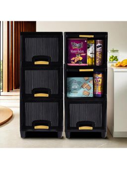 Kuber Industries - Black Wardrobe Storage Organizers (Pack of 6)