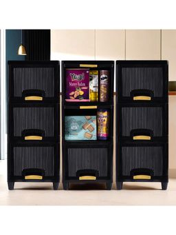 Kuber Industries - Black Wardrobe Storage Organizers (Pack of 9)