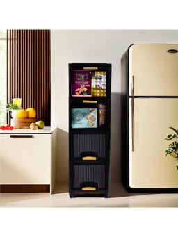 Kuber Industries - Black Wardrobe Storage Organizers (Pack of 4)