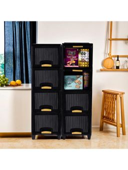 Kuber Industries - Black Wardrobe Storage Organizers (Pack of 8)