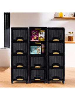 Kuber Industries - Black Wardrobe Storage Organizers (Pack of 12)