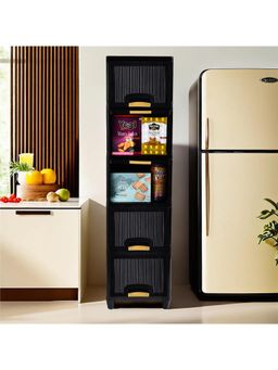 Kuber Industries - Black Wardrobe Storage Organizers (Pack of 5)