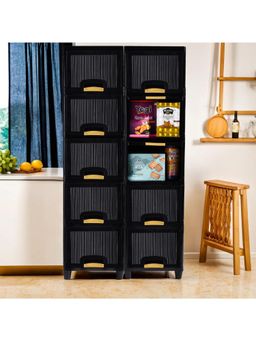 Kuber Industries - Black Wardrobe Storage Organizers (Pack of 10)