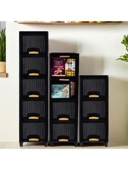 Kuber Industries - Black Wardrobe Storage Organizers (Pack of 12)