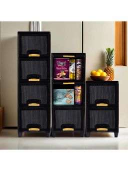 Kuber Industries - Black Wardrobe Storage Organizers (Pack of 9)