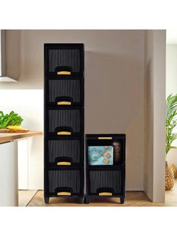 Kuber Industries - Black Wardrobe Storage Organizers (Pack of 7)