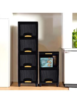 Kuber Industries - Black Wardrobe Storage Organizers (Pack of 6)