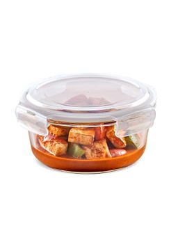 Borosil - Transparent Klip N Store Round Food Storage Container with Airtight Lid