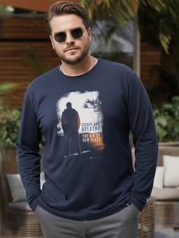 Bewakoof - Navy Blue Make Tracks Graphic Printed T-Shirt