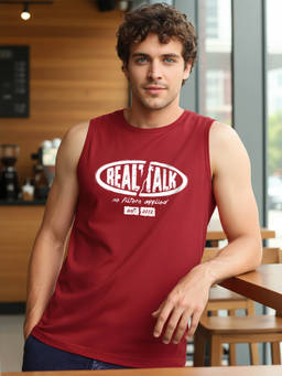Bewakoof - Bold Red Real Talk Typography Vest