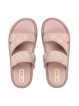 RETTROSE - The Ivory Blush Pink Platform Slides