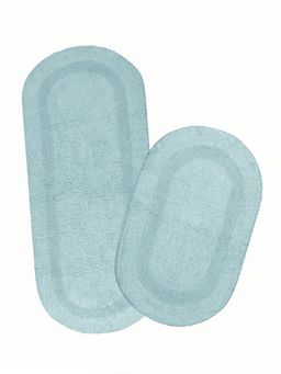 Saral Home - Light Green Cotton Set of 2 Bathmats - 45 x 70 cm & 50 x 120 cm