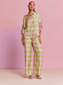 NOIB - Green Thais Printed Shirt