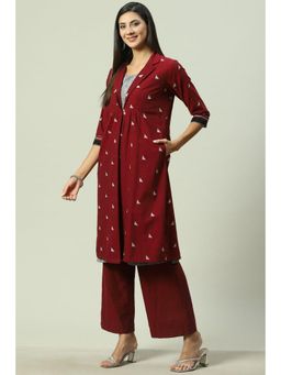 Biba - Maroon Kurta (Set of 3)