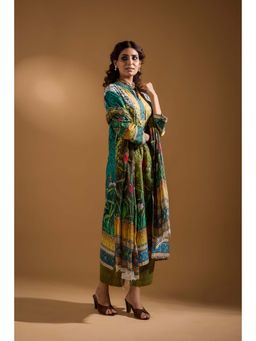 SAROJ - Womens Printed Multi-Color Kurta with Pant and Dupatta