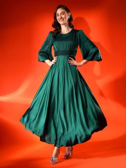 JUSTIN WHYTE - Classy Green Flare Dress