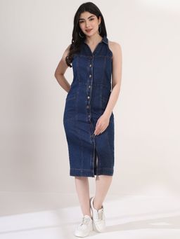 JUSTIN WHYTE - Classy Denim Shirt Dress