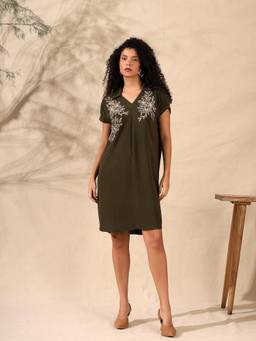 JUSTIN WHYTE - Embroidered Tiered Dress