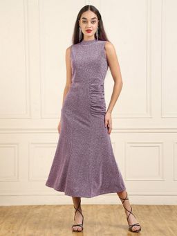 JUSTIN WHYTE - Purple Sheath Midi Dress