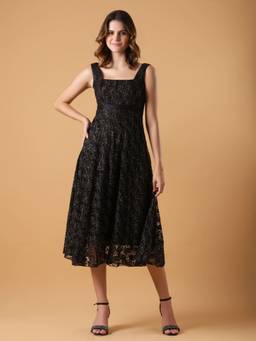 JUSTIN WHYTE - Lace Corset Fit And Flair Dresses
