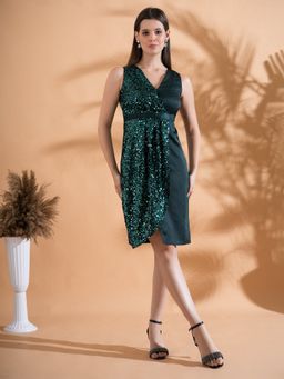 JUSTIN WHYTE - Overlap Sheath Party Dress