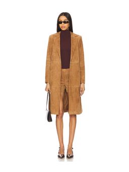 Alice + Olivia - Karley Suede Flare Wrap Coat