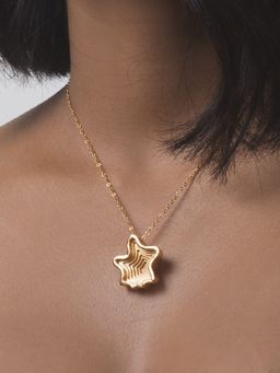 TANN TRIM - Hollow Layered 18 Kt Gold Plated Pendant for Women