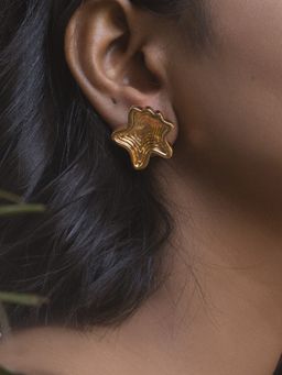 TANN TRIM - Layered 18 Kt Gold Plated Studs for Women