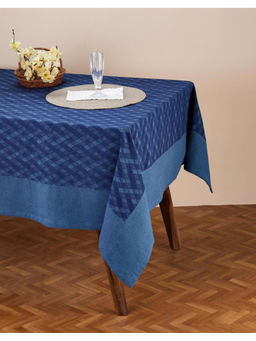 Fabindia - Blue Akira Woven Cotton Table Cover (4 Seater)