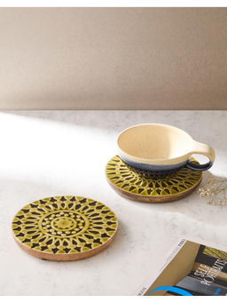 Fabindia - Green Wood Rang Enamelled Trivets (Pack Of 2)