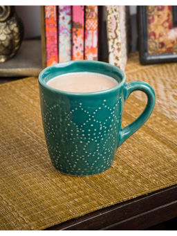 Fabindia - Teal Nafisa Glazed Ceramic Mug