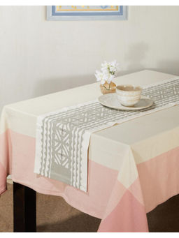 Fabindia - White Aahid Embroidered Cotton Viscose Table Runner (L)