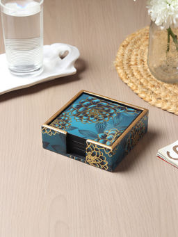 De Maison Decor - Blue Sapphire Wreath Coasters (Pack of 6)