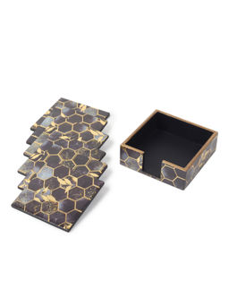 De Maison Decor - Purple Gilded Hive Coasters (Pack of 6)