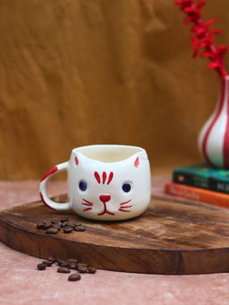 WEAVING HOMES - Red Witty Cat Mug