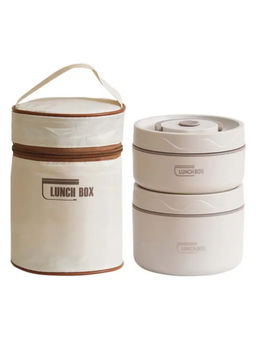 YELONA - Beige 2 Insulated Bento Lunch Box with Thermal Bag