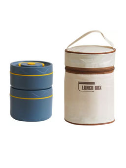 YELONA - Navy Blue 2 Insulated Bento Lunch Box with Thermal Bag