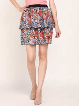 Dodo & Moa - Women Regular Fit Floral Mini Skirt