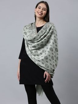 Pashmoda - Women Melange Grey Kaani Wool Shawl