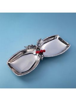 Gibox - Twilight 2-Section Tray Serving Platter with Stand Bowl Dish Kitchen Dinner Decor Accent