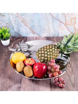 Gibox - Pumpkin Crest Bowl Platter Metal Serving Platter Home Gathering Kitchen Party Decor