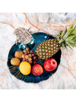 Gibox - Sapphire Shell Platter Serving Platter Tray Dining Table Fancy Food Golden Crocodile