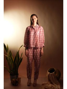 ASHTAG - Mauve Muslin Studded Co-Ord Set