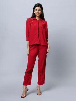 ASHTAG - Red Solid Co-Ord Set