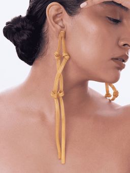 Ethnic Andaz - Gold Mesh Long Drop & Dangler Earrings