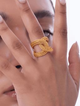 Ethnic Andaz - Gold Mesh Adjustable Ring
