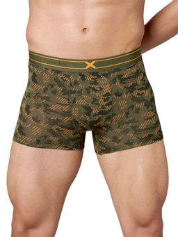 Frenchie - RAGE Camouflage Print Elastane Ultra Soft Waistband Trunks (Beetle Olive) (Pack of 2)