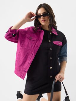 The Souled Store - Originals : Berry Blaze Women Denim Jacket Multi-Color