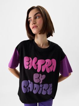 The Souled Store - Originals : Extra By Choice Women Oversized T-Shirt Black